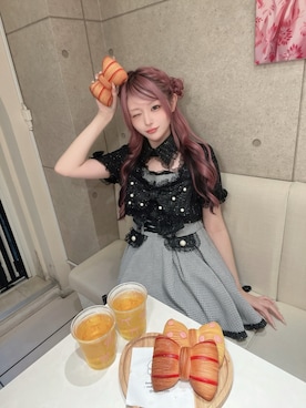 「Ank Rouge（アンクルージュ）のドッキングセットアップ（ワンピース、ブラック系）」を使った、さきちゃんさん（レディース・167cm）の秋コーディネート