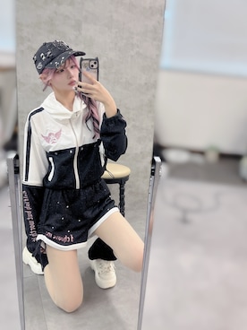 「Bemqin by AnkRougeのアイテム（キャップ、その他）」を使った、さきちゃんさん（レディース・167cm）の秋コーディネート