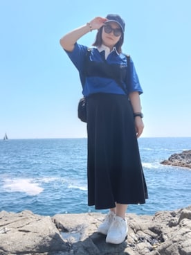 「GU（ジーユー）のアイテム（スニーカー）」を使った、あやみんさん（レディース・155cm）の夏コーディネート