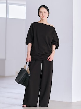 「plage（プラージュ）のnuance sweat パンツ（スウェットパンツ、グレー系）」を使った、midoriさん（レディース・152cm）の夏コーディネート