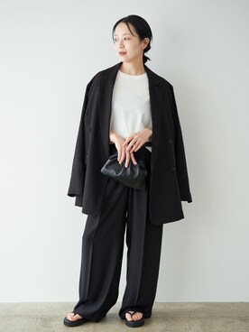 「plage（プラージュ）の《一部店舗・WEB限定追加》R’IAM AIR ジャケット（その他アウター、ブラック系）」を使った、midoriさん（レディース・152cm）の夏コーディネート