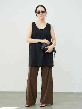 「plage（プラージュ）のPile パンツ（その他パンツ、グリーン系）」を使った、midoriさん（レディース・152cm）の夏コーディネート