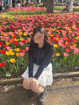 「韓国のアイテム（カーディガン/ボレロ、ブルー系）」を使った、purinass2さん（レディース・164cm）の秋コーディネート