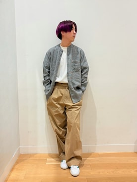 「URBAN RESEARCH DOORS（アーバンリサーチドアーズ）のシルケットリネン バンドカラーロングスリーブシャツ（シャツ/ブラウス、その他）」を使った、moooritaさん（メンズ・175cm）の春コーディネート