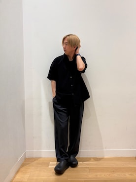 「URBAN RESEARCH DOORS（アーバンリサーチドアーズ）のFORK&SPOON　クリンクルショートスリーブシャツ（シャツ/ブラウス、ブラック系）」を使った、moooritaさん（メンズ・175cm）の夏コーディネート