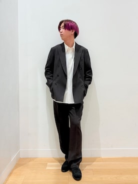 「URBAN RESEARCH DOORS（アーバンリサーチドアーズ）のLIFE STYLE TAILOR　ウーリーノグレンチェックダブルジャケット（その他アウター、ブラウン系）」を使った、moooritaさん（メンズ・175cm）の春コーディネート