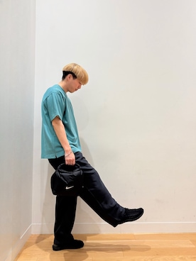 「URBAN RESEARCH DOORS（アーバンリサーチドアーズ）の『別注』LACOSTE×DOORS　thick pique crew ShortSleeve（Tシャツ/カットソー、ブルー系）」を使った、moooritaさん（メンズ・175cm）の夏コーディネート