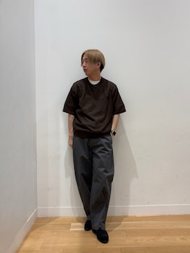 「URBAN RESEARCH DOORS（アーバンリサーチドアーズ）のLIFE STYLE TAILOR　マルチスペックスエードコインローファー（ドレスシューズ、ブラック系）」を使った、moooritaさん（メンズ・175cm）の夏コーディネート