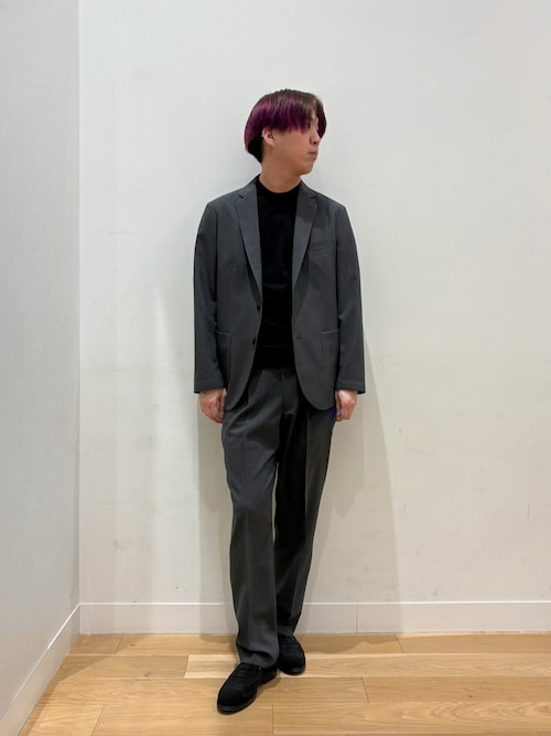 LIFE STYLE TAILOR リネンライクコンフォータブル1タックパンツ