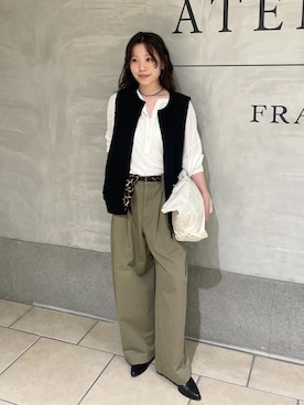 「FRAMeWORK（フレームワーク）のアイテム（トップス）」を使った、shihoriさん（レディース・163cm）の夏コーディネート