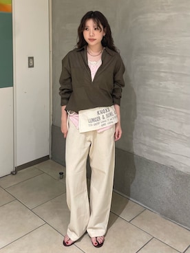 「FRAMeWORK（フレームワーク）のアイテム（パンツ）」を使った、shihoriさん（レディース・163cm）の夏コーディネート