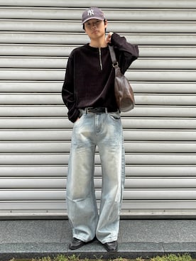「HARUTA（ハルタ）のHARUTA ハルタ LOAFER(-28CMﾏﾃﾞ) ローファー 6550 BLACK(-28CM)（ローファー、ブラック系）」を使った、ゆうとさん（メンズ・175cm）の夏コーディネート