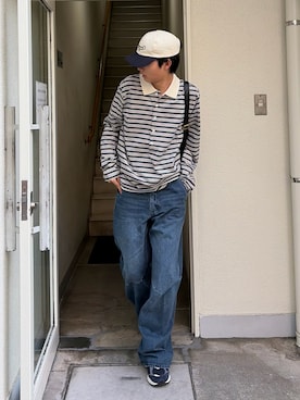 「NEW BALANCE（ニューバランス）のM2002R（スニーカー、ブルー系）」を使った、ゆうとさん（メンズ・175cm）の夏コーディネート