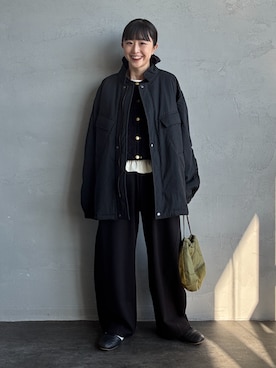 「アイテム（ミリタリージャケット）」を使った、Ujichanさん（レディース・149cm）の冬コーディネート