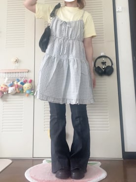 「GRL（グレイル）のアイテム（ワンピース/ドレス、ホワイト系）」を使った、モモ子さん（レディース・150cm）の夏コーディネート
