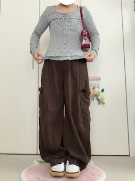 「Onitsuka Tiger（オニツカタイガー）のアイテム」を使った、モモ子さん（レディース・150cm）の秋コーディネート