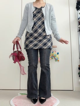 「SHEINのアイテム（ワンピース、ブラック系）」を使った、モモ子さん（レディース・150cm）の秋コーディネート