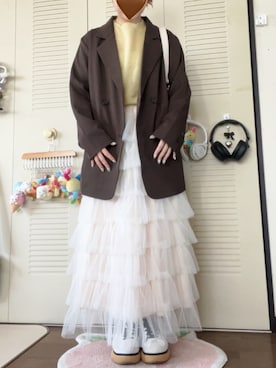 「GRL（グレイル）のアイテム（ジャケット/アウター）」を使った、モモ子さん（レディース・150cm）の春コーディネート