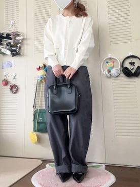 「GRL（グレイル）のアイテム（パンツ、グレー系）」を使った、モモ子さん（レディース・150cm）の春コーディネート