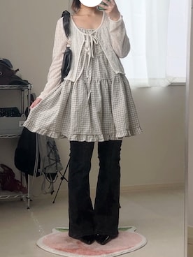 「GRL（グレイル）のアイテム（ワンピース/ドレス、ホワイト系）」を使った、モモ子さん（レディース・150cm）の夏コーディネート