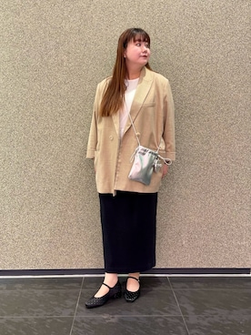 「H&M（エイチ・アンド・エム）のアイテム（ジャケット/アウター）」を使った、ﾏﾁさん（レディース・158cm）の春コーディネート