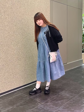 「H&M（エイチ・アンド・エム）のアイテム（ワンピース/ドレス）」を使った、ﾏﾁさん（レディース・158cm）の春コーディネート