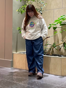 「H&M（エイチ・アンド・エム）のアイテム（デニムパンツ、ブルー系）」を使った、ﾏﾁさん（レディース・158cm）の秋コーディネート