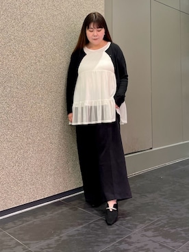 「GU（ジーユー）のアイテム（タンクトップ、ホワイト系）」を使った、ﾏﾁさん（レディース・158cm）の秋コーディネート