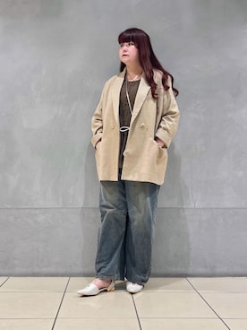 「H&M（エイチ・アンド・エム）のアイテム（テーラードジャケット）」を使った、ﾏﾁさん（レディース・158cm）の春コーディネート