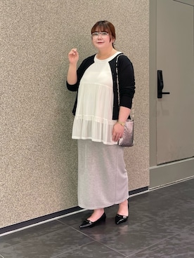 「GU（ジーユー）のアイテム（トップス、ホワイト系）」を使った、ﾏﾁさん（レディース・158cm）の夏コーディネート