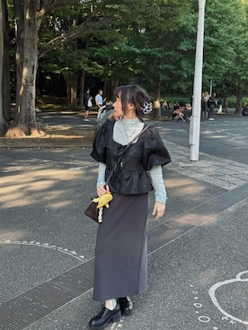 「H&M（エイチ・アンド・エム）のアイテム（トップス）」を使った、Yiqiさん（レディース・152cm）の冬コーディネート