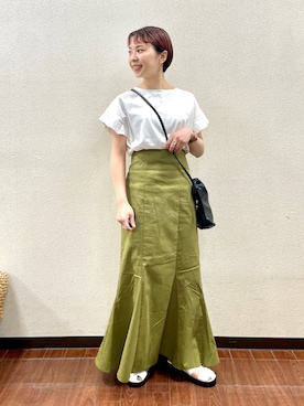 「ITEMS URBANRESEARCH（アイテムズ アーバンリサーチ）のPUキンチャクショルダー（ショルダーバッグ）」を使った、おすみさん（レディース・152cm）の春コーディネート