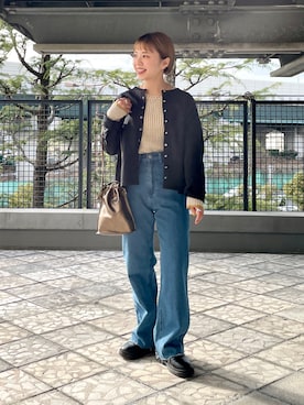 「ITEMS URBANRESEARCH（アイテムズ アーバンリサーチ）のPUキンチャクショルダー（ショルダーバッグ）」を使った、おすみさん（レディース・152cm）の春コーディネート