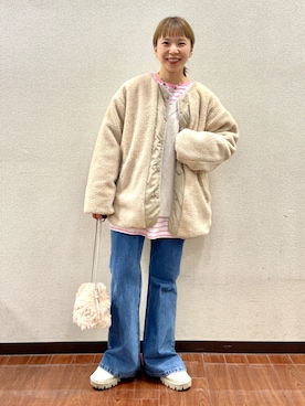 「ほめられ本命コーデ」｜「アイテム（ブルゾン）」を使った、おすみさん（レディース・152cm）の冬コーディネート