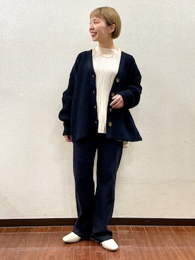 「アイテム（カーディガン/ボレロ）」を使った、おすみさん（レディース・152cm・20代）の冬コーディネート