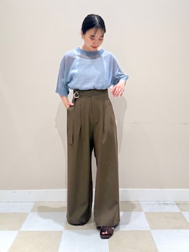 「ITEMS URBANRESEARCH（アイテムズ アーバンリサーチ）のアイテム（ニット/セーター）」を使った、おすみさん（レディース・152cm）の春コーディネート
