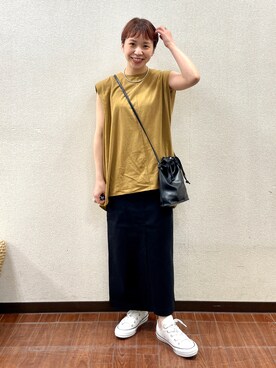 「ITEMS URBANRESEARCH（アイテムズ アーバンリサーチ）のPUキンチャクショルダー（ショルダーバッグ）」を使った、おすみさん（レディース・152cm）の春コーディネート