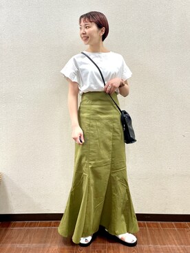 「ITEMS URBANRESEARCH（アイテムズ アーバンリサーチ）のPUキンチャクショルダー（ショルダーバッグ）」を使った、おすみさん（レディース・152cm）の春コーディネート