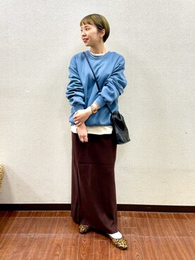 「ITEMS URBANRESEARCH（アイテムズ アーバンリサーチ）のPUキンチャクショルダー（ショルダーバッグ）」を使った、おすみさん（レディース・152cm）の冬コーディネート