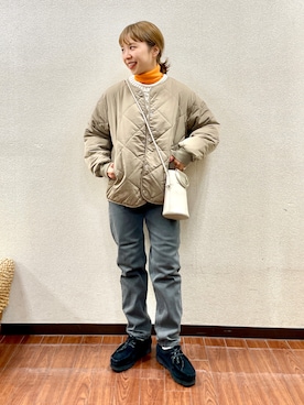 「服とコスメでなりたい自分に」｜「アイテム（ダウンジャケット/コート）」を使った、おすみさん（レディース・152cm）の冬コーディネート