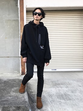 「SHAREEF（シャリーフ）のアイテム」を使った、君嶋麻耶さん（メンズ・176cm）の秋コーディネート
