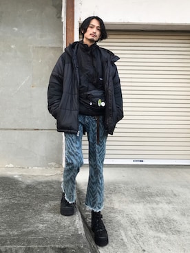 「プラットフォーム」｜「アイテム（スニーカー）」を使った、君嶋麻耶さん（メンズ・176cm）の秋コーディネート