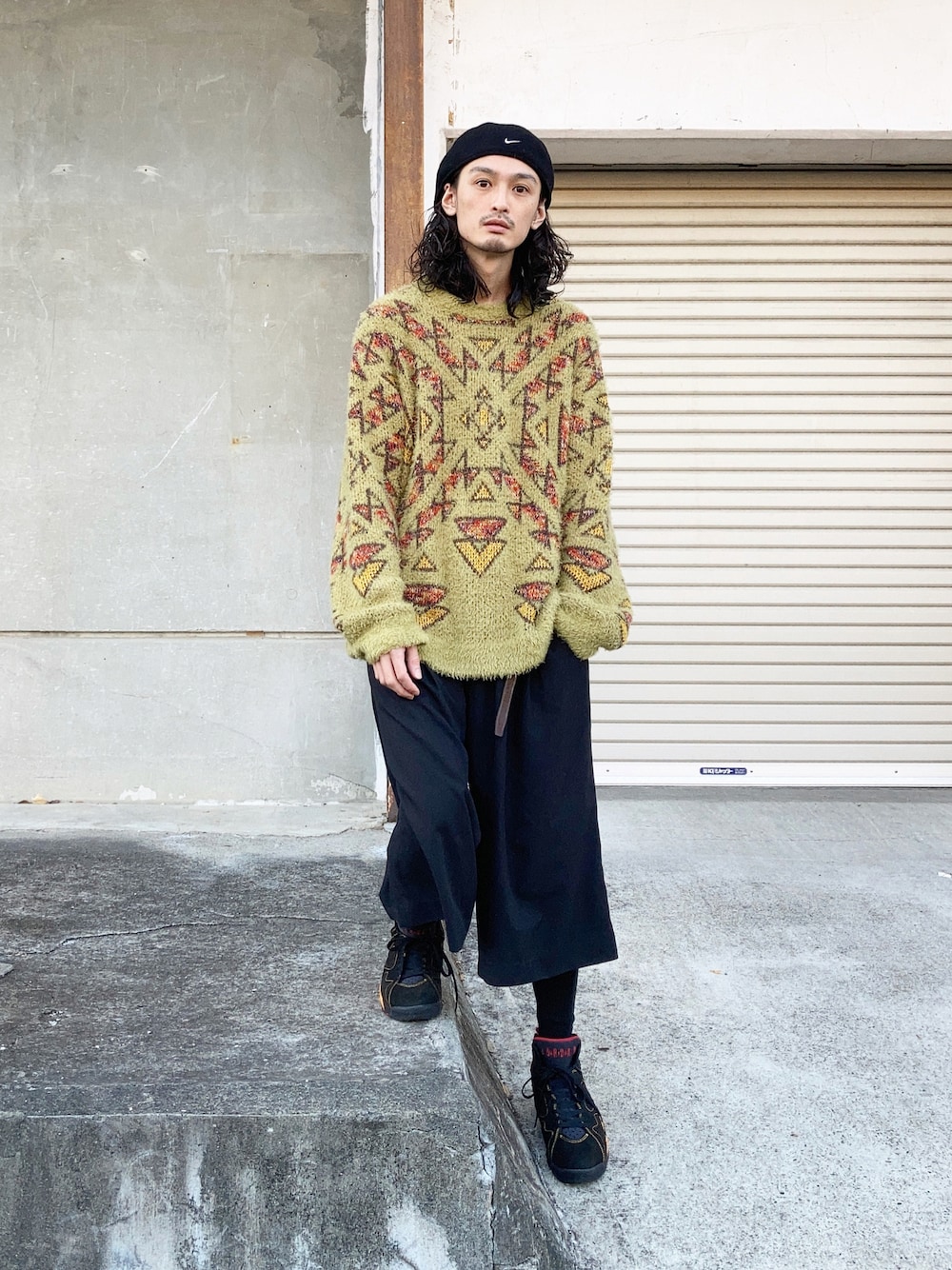 22ss iroquois Knit パネルニット ダークカラー