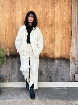 「CROCKETT&JONES（クロケットアンドジョーンズ）のアイテム（ブーツ）」を使った、君嶋麻耶さん（メンズ・176cm）の春コーディネート