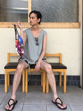 君嶋麻耶さん(メンズ・176cm)の夏コーディネート