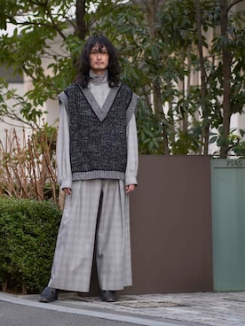 君嶋麻耶さん(メンズ・176cm)の冬コーディネート