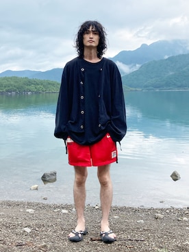 「UNACT（アナクト）のアイテム」を使った、君嶋麻耶さん（メンズ・176cm）の夏コーディネート