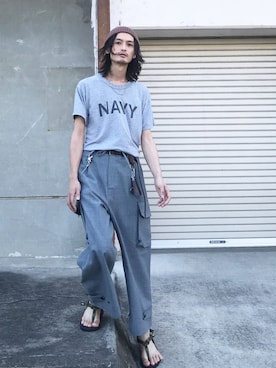 「SHAKA（シャカ）のアイテム（シューズ）」を使った、君嶋麻耶さん（メンズ・176cm）の夏コーディネート