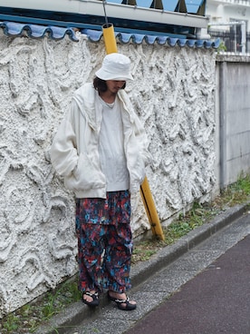 「UNDECORATED（アンデコレイテッド）のアイテム」を使った、君嶋麻耶さん（メンズ・176cm）の夏コーディネート