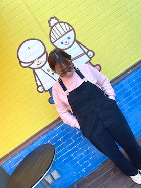 「mystic（ミスティック）のアイテム（サロペット/オーバーオール）」を使った、malucoさん（レディース・154cm）の春コーディネート